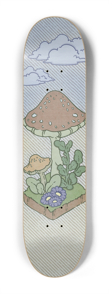 Watercolor mushroom Skateboard 7-1/4 Mini/Kid Skateboard