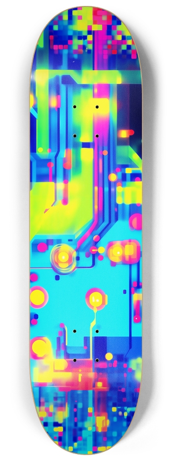 Neon Circuits Skateboard 8-1/4 Skateboard Deck