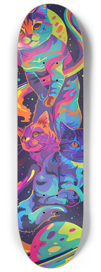Space Kittens Holographic Skateboard 8-1/4 Skateboard Deck