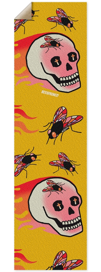 FLYING SKULL YELLOW 9 x 33 Inch Griptape
