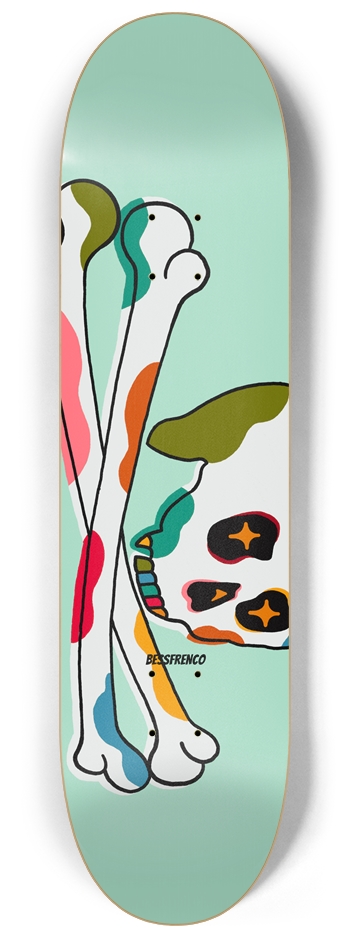 SKULL AND BONES 8-1/4 Skateboard Deck