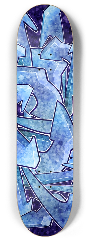 Blue Graffiti 8 Inch Skateboard Deck