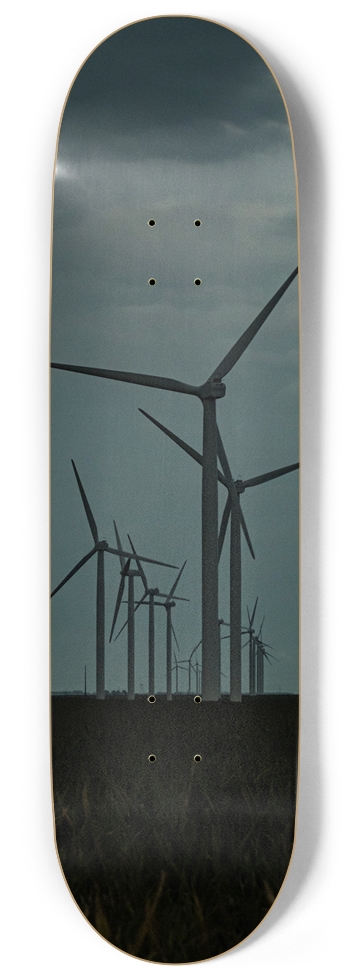 Overcast windmills (glow in the dark) 9 Inch Skateboard