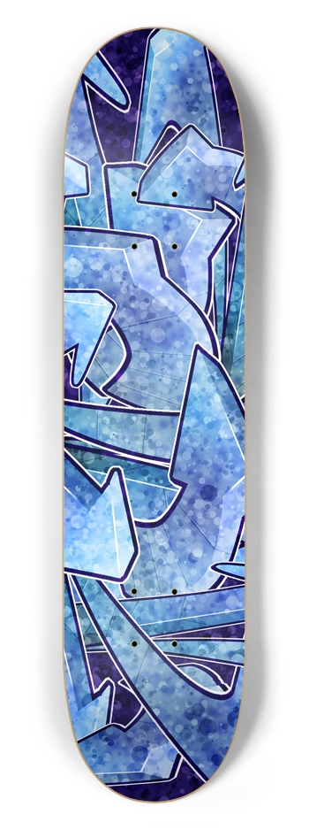 Blue Graffiti 7-1/2 Skateboard Deck 7-1/2 Skateboard Deck