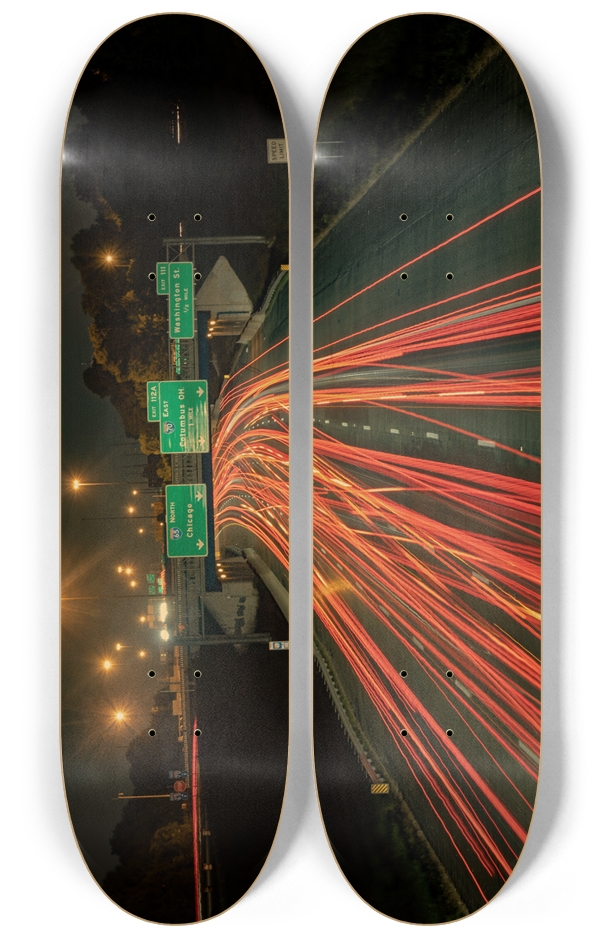 Highway Light Trails 2 Deck Wall Series