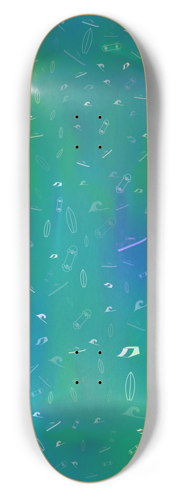 Skate and Surf - Teal Holographic 8-1/2 Skateboard Deck