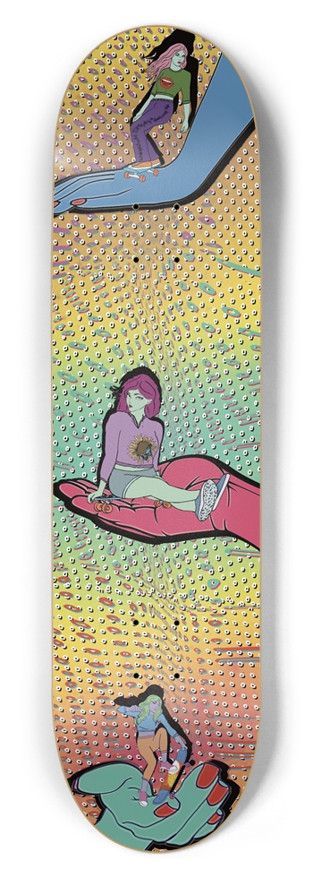Vibrant Skater Girls Skateboard Deck 8-1/2 Skateboard Deck
