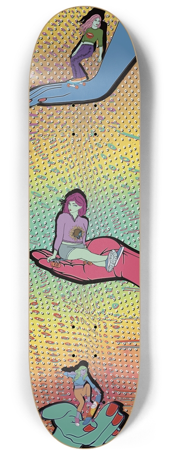 Vibrant Skater Girls Skateboard Deck - Unique Art 8-1/4 Skateboard Deck