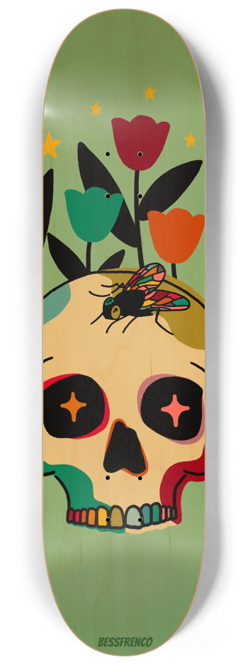 GARDEN SKULL #2 8-1/4 Skateboard Deck