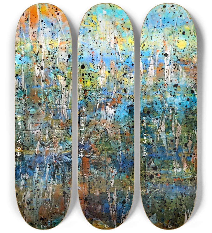 OG Art Love FULL "Cascades" Skateboard Series 3 Deck Wall Series