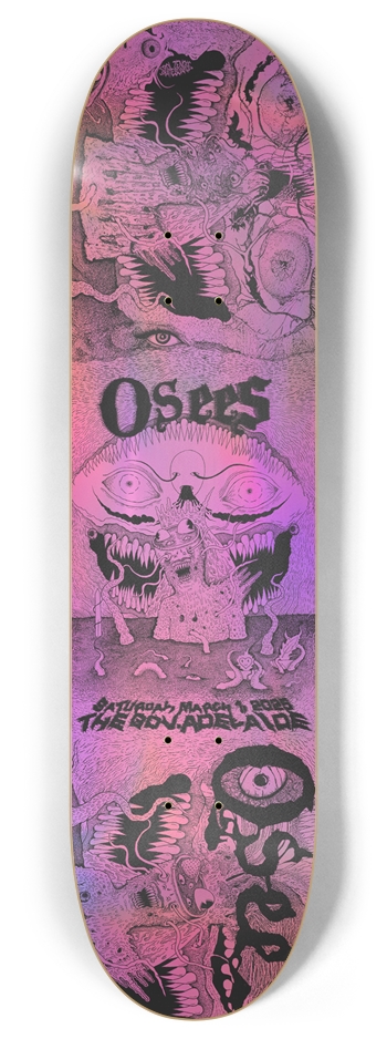 OSEES - Adelaide 2025 (Contraption Pink) HOLO! 8 Inch Skateboard Deck