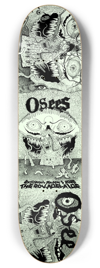 OSEES - Adelaide 2025 (Mutilator B&W) GLOW! 8 Inch Skateboard Deck