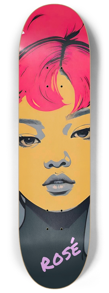 AMAYA Rosé Black Deck 05 Signed 8-1/4 Skateboard Deck