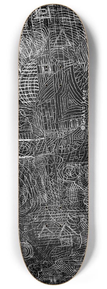 OG Art Love #1 BW "Jungle" Skateboard Series #1 8-1/4 Skateboard Deck