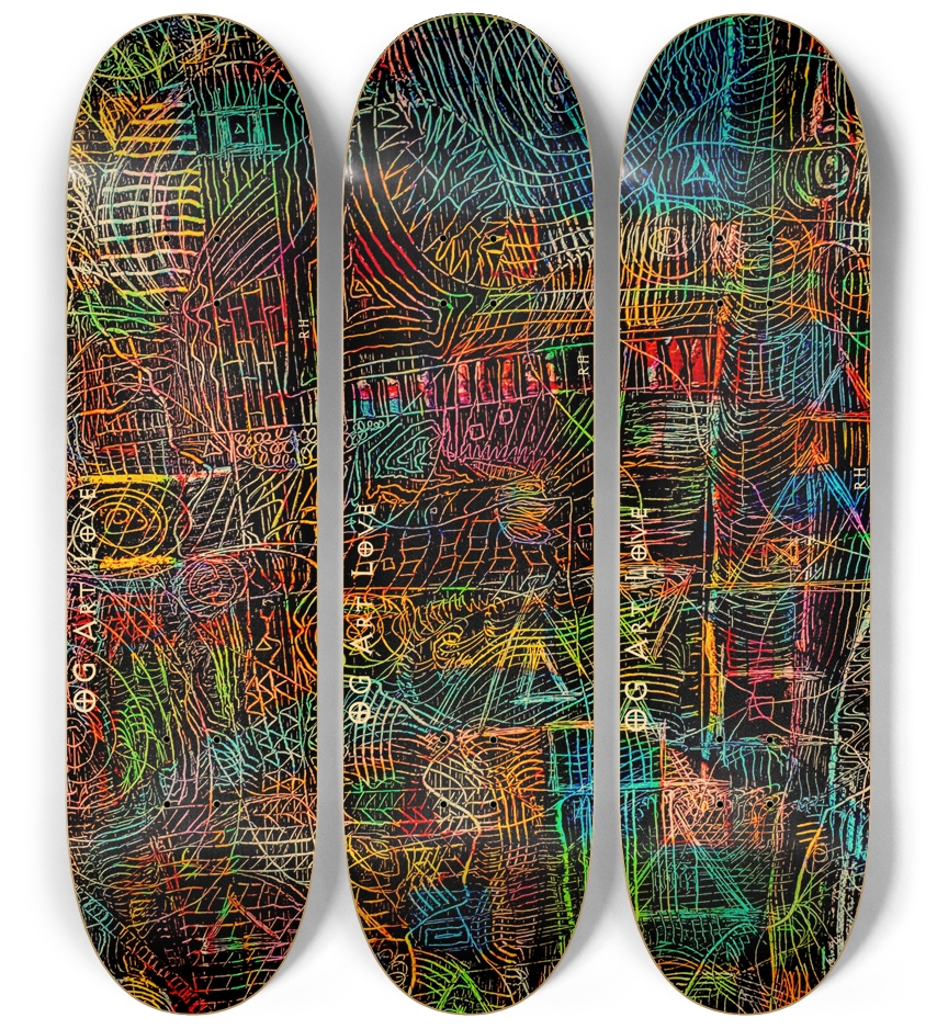 OG Art Love FULL "Jungle" 3 Deck Skateboard Series 3 Deck Wall Series