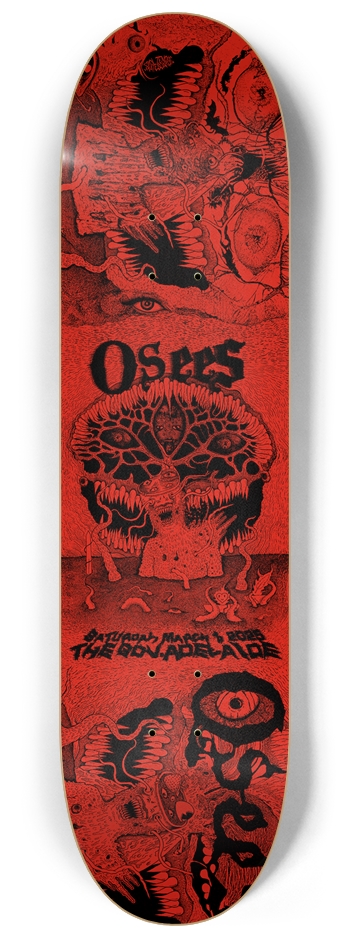 OSEES - Adelaide 2025 (Toe Cutter Red) 8-1/4 Skateboard Deck