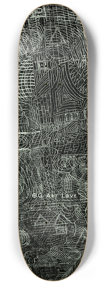 OG Art Love BW Glow "Jungle" Custom Skateboard 8-1/4 Skateboard Deck