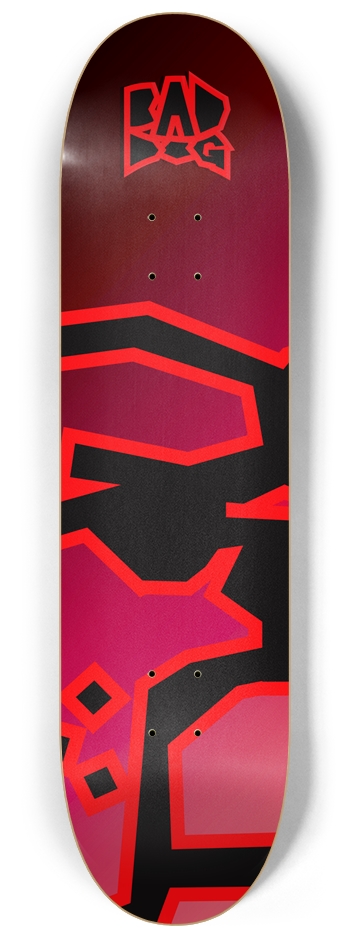 Bad Dog Logo board eye patch oversized maroon 8-1/4 Skateboard Deck