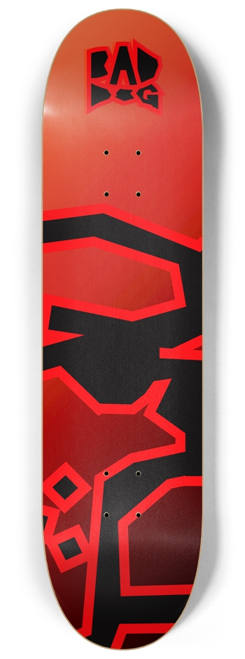 Bad Dog Logo board eye patch oversized red 8-1/4 Skateboard Deck