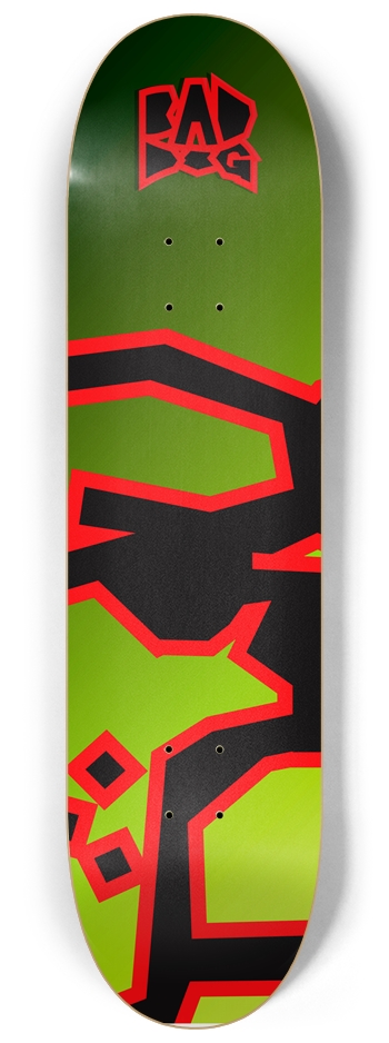 Bad Dog Logo board eye patch oversized green 8-1/4 Skateboard Deck