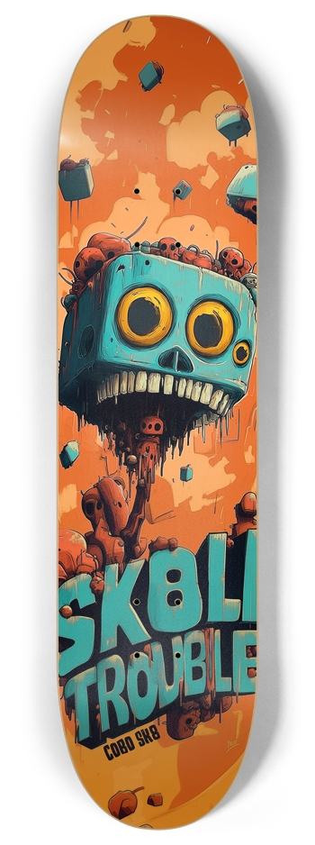 Robot SK8LL Trouble Custom Skateboard 8 Inch Skateboard Deck