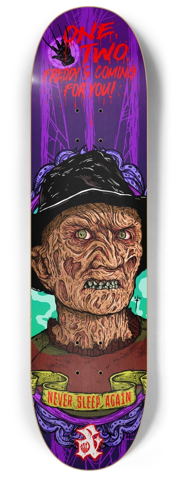 Never Sleep Again 8-1/4 Skateboard Deck