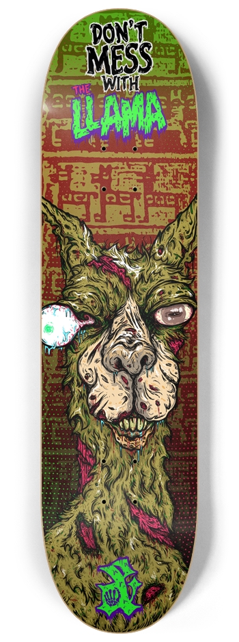Don't mess with the llama 8-1/4 Skateboard Deck