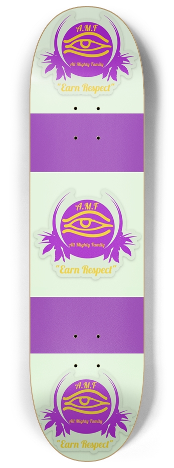 Purple Gold AMF Sticker Skateboard 8-1/4 Skateboard Deck