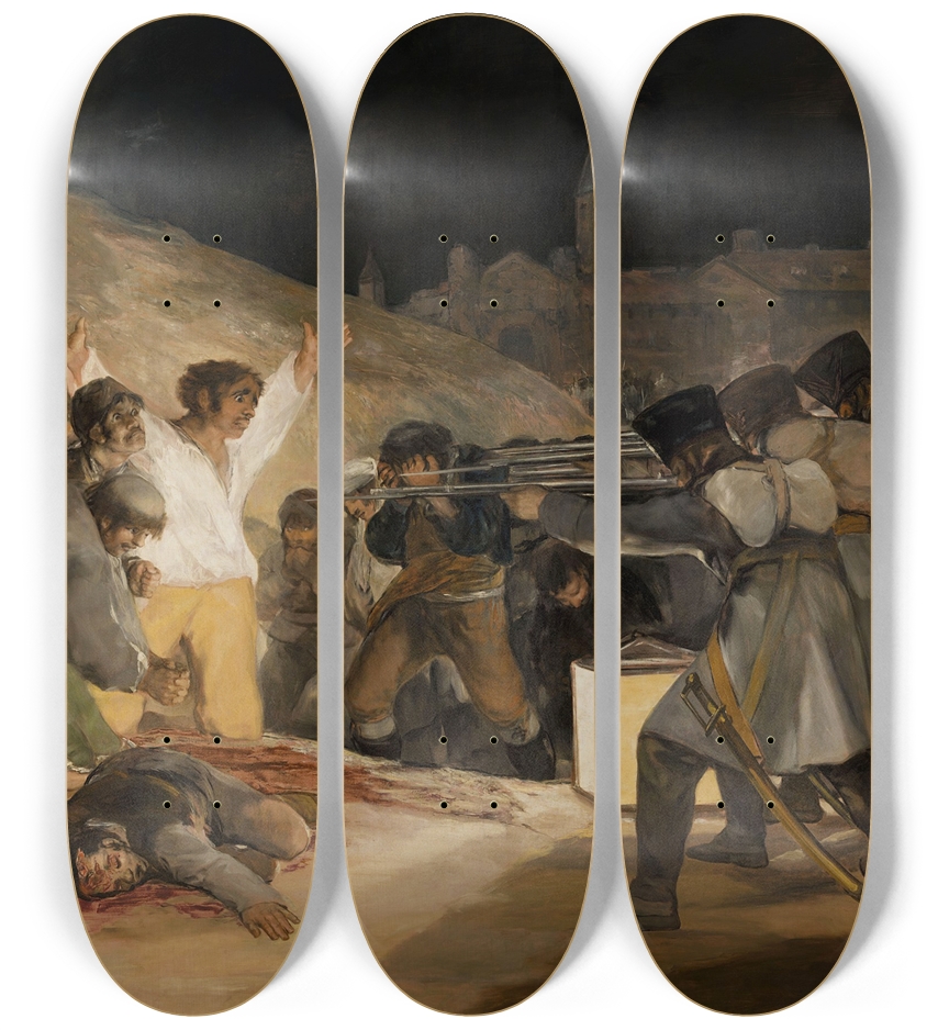 The Third of May 1808 Triptych Goya Skateboard 3 Deck Wall Series