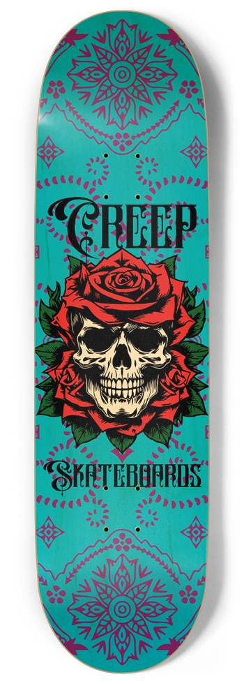 Skull and Roses 9 Inch Skateboard