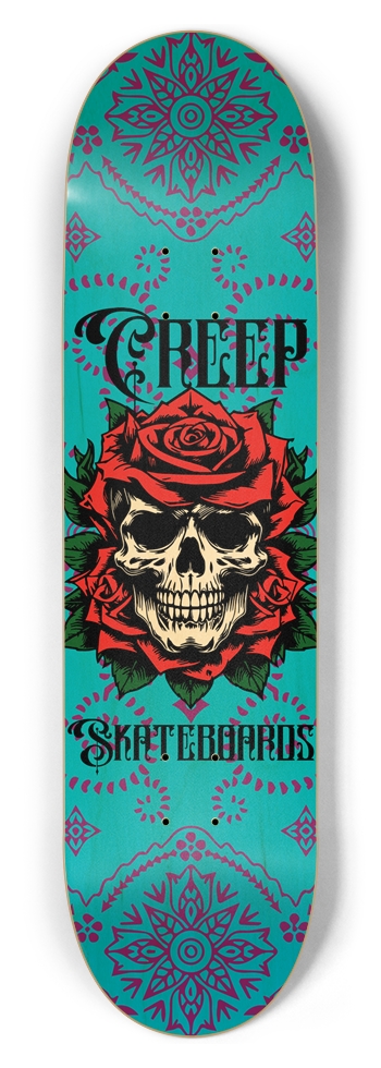 Skull and Roses 8-1/2 Skateboard Deck