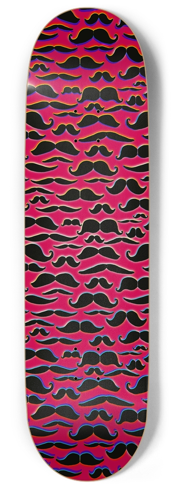 Mustache Mania Deck - Bold and Fun Designer Board 9 Inch Skateboard