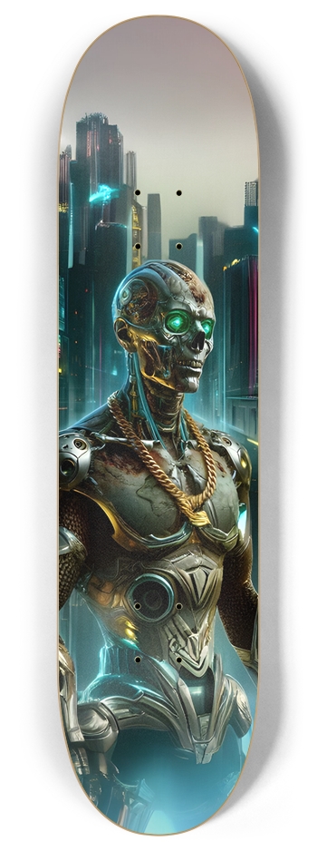 HODL Cyborg Zombie 8 x 32 8 Inch Skateboard Deck