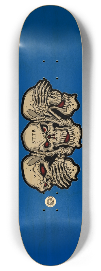 Say nothing. Hear nothing. See nothing.  8 Inch Skateboard Deck