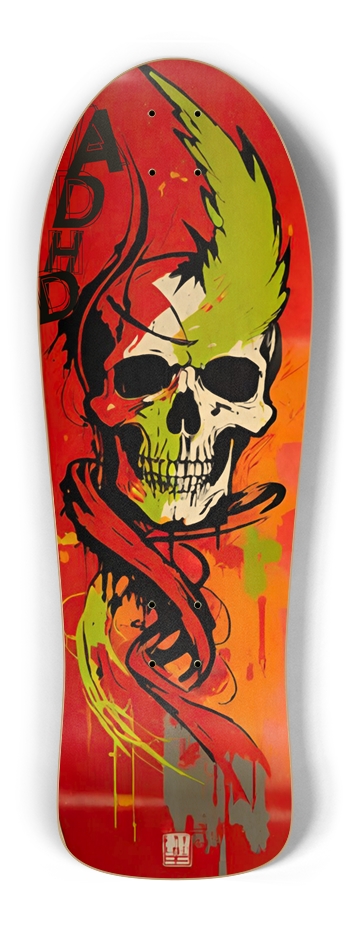 ADHD MORSE SKULL RETRO DECK 01 Old School Shape
