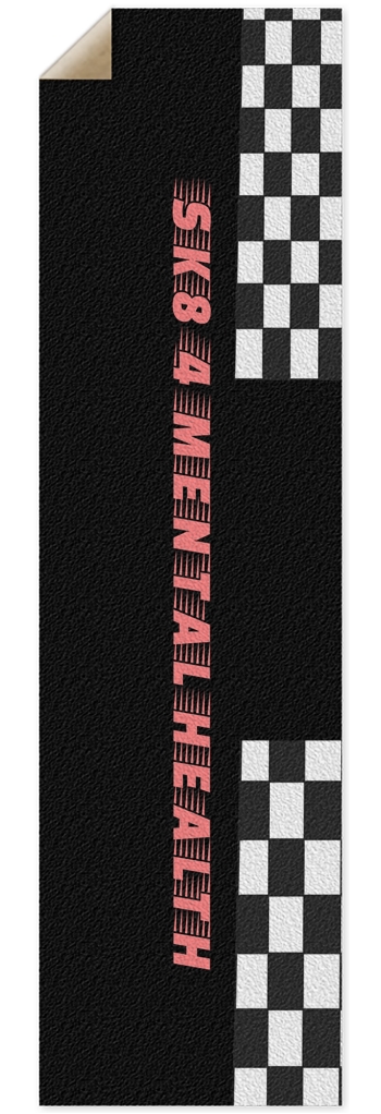 Racing stripes Sk8 4 mental health grip 10 x 36 Inch Griptape