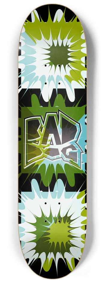 Bad Dog Boom/Splat Design – greenish 8-1/4 Skateboard Deck