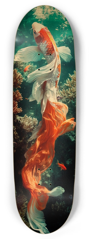 Koi fish football shaped Custom Skateboard Football Shape