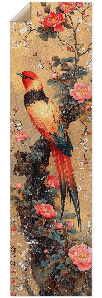 phoenix and peony flowers Custom Griptape 10 x 36 Inch Griptape