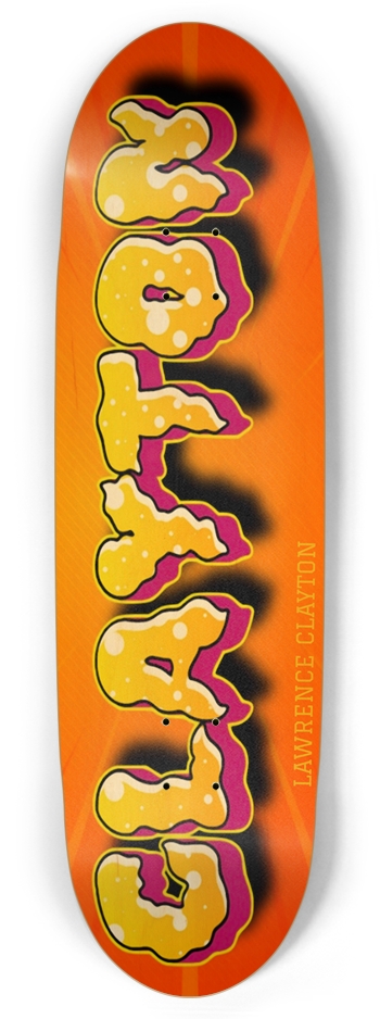 CLAYTON-2-18-2025 Orange Cream Punk Deck Football Shape