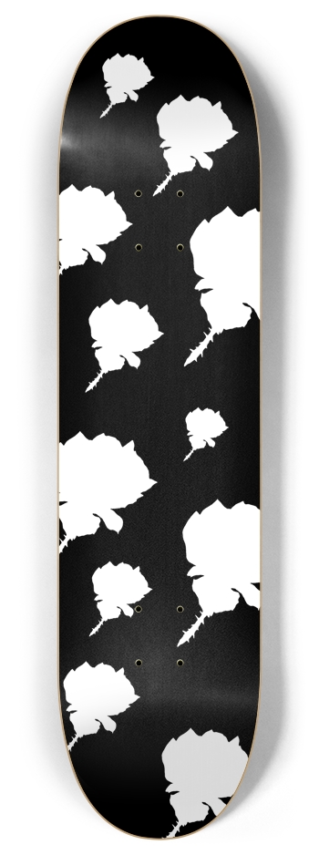 White Rose  8 Inch Skateboard Deck