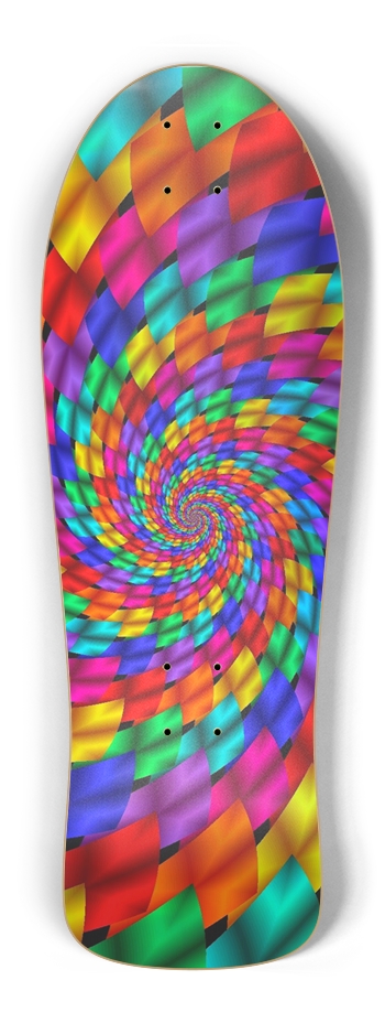 Spiral Candy Holographic Skateboard Old School Shape