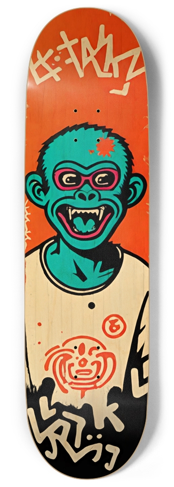 Screaming Monkey Blue Balls PUNK DECK 01 9 Inch Skateboard