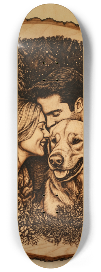 family wood burn custom Skateboard Series #2 8-1/4 Skateboard Deck