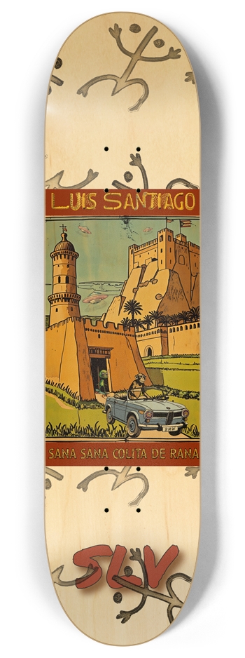 Luis Santiago - 800 Sana Sana - Raw 8 Inch Skateboard Deck
