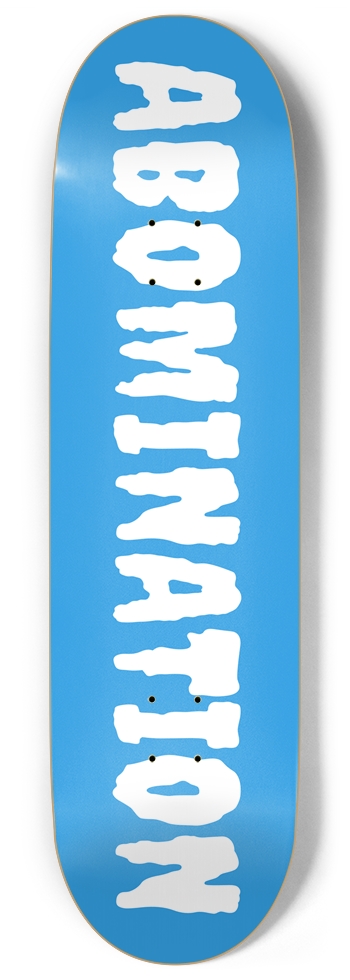 ABOMINATION BLUE & WHITE LOGO DECK 9 Inch Skateboard