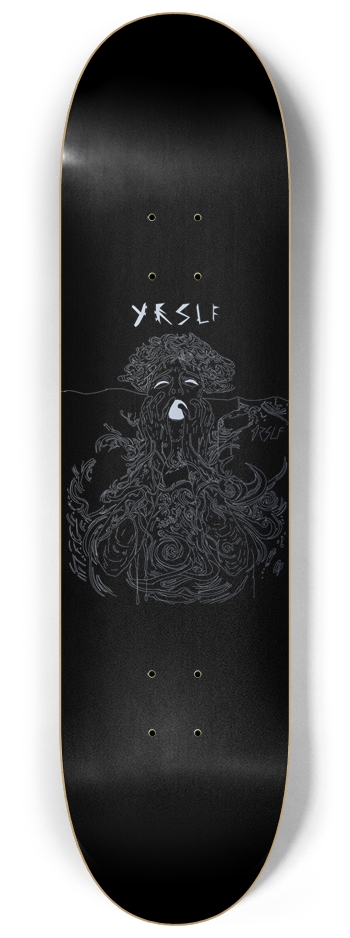 drowning in waves of thoughts silver 8-1/4 Skateboard Deck