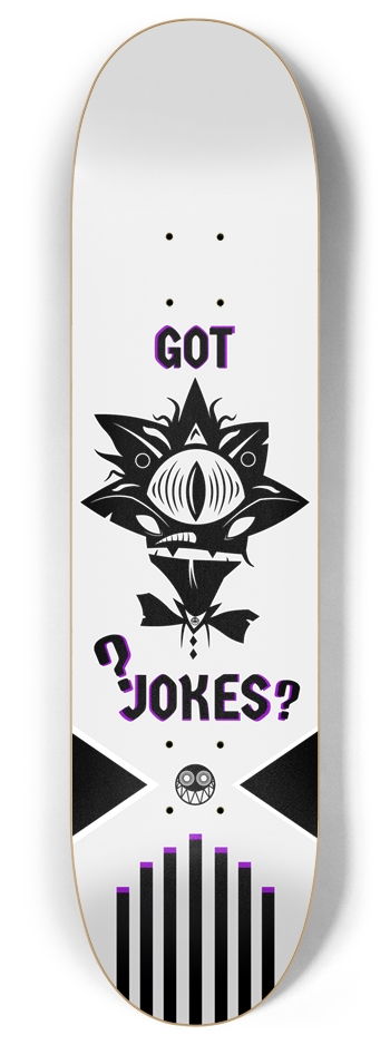 Bad Budz #2 - Got Jokes? (Off-White) 8 Inch Skateboard Deck