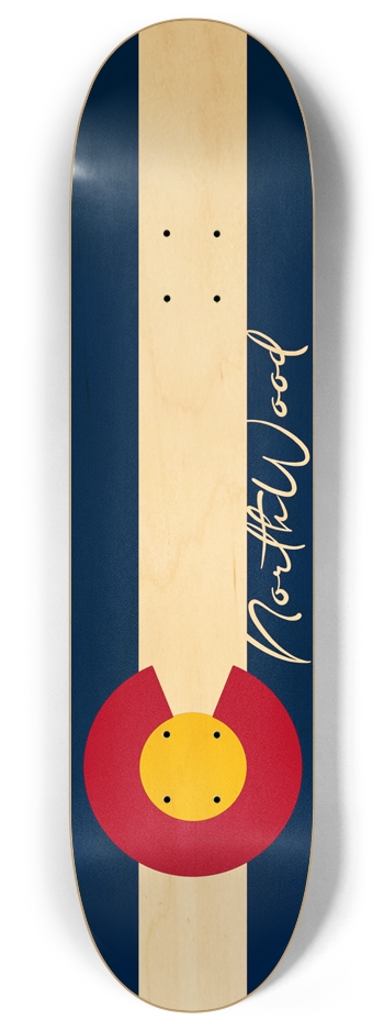 Colorado State Flag wood Grain 8 8 Inch Skateboard Deck