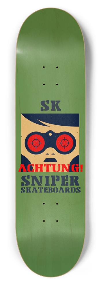 SK SNIPER SKATEBOARDS - ACHTUNG! DECK 8-3/4 Inch Skateboard